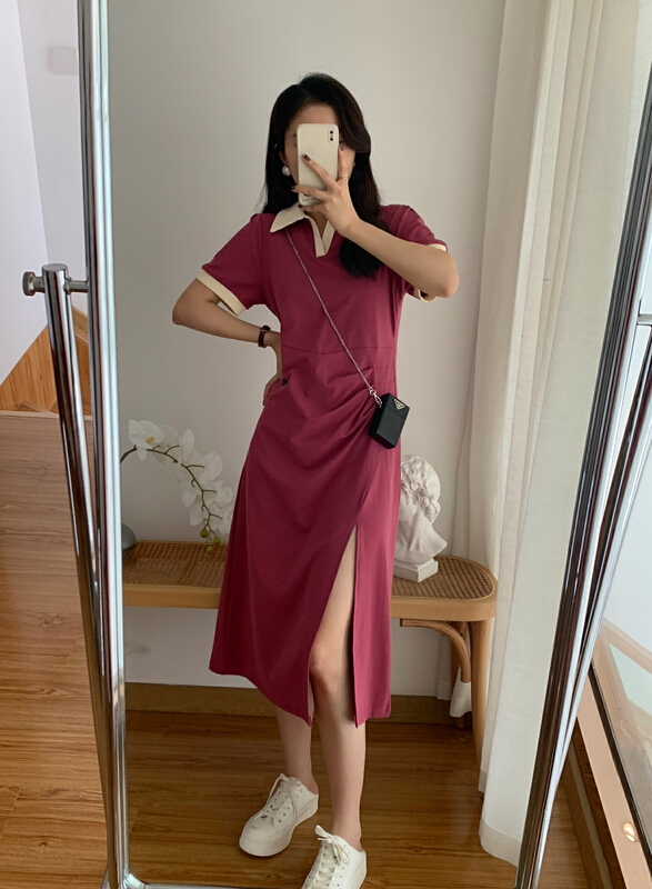[victory. 2] color blocking Korean fashion dress v209# WPL