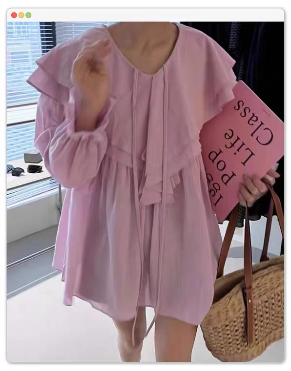 [77. Shop] Korean loose ruffled blouse 9168# WTT