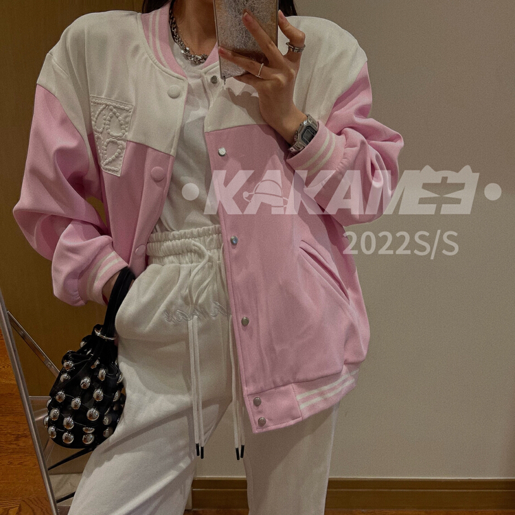 goods in stock! New year in early spring! [kakamee] Volkswagen color blocking simple ins Baseball Jacket 3819# LSL