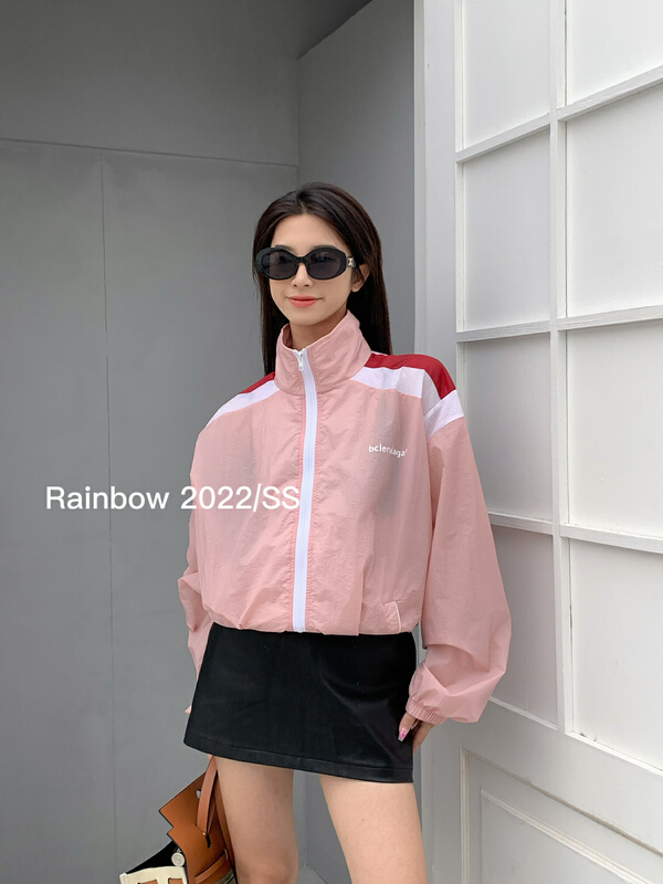 [rainbow] Korean new color contrast sunscreen shirt 5256# WTT