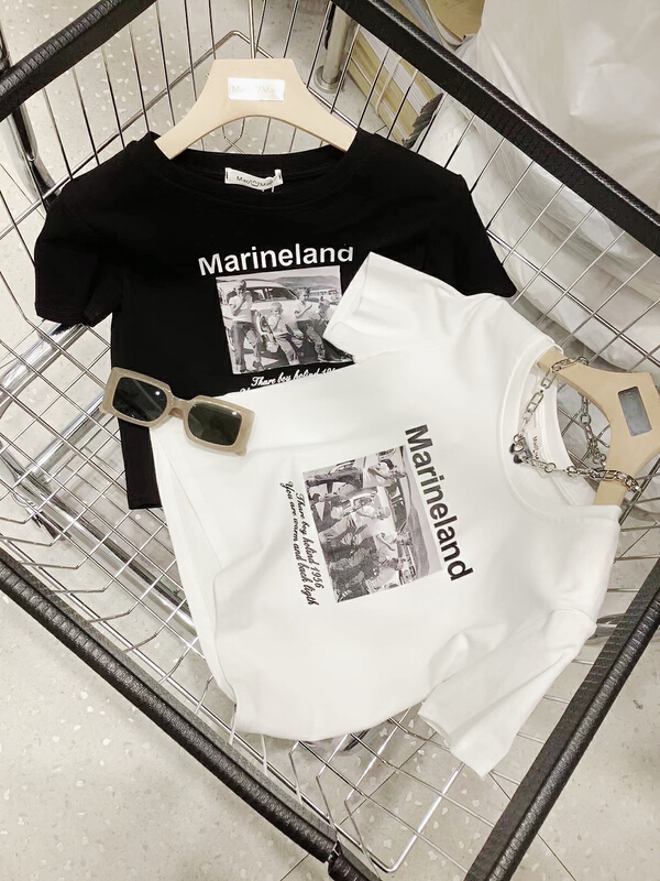 [Mao Mao] Korean round neck short sleeve T-shirt 8027# ll