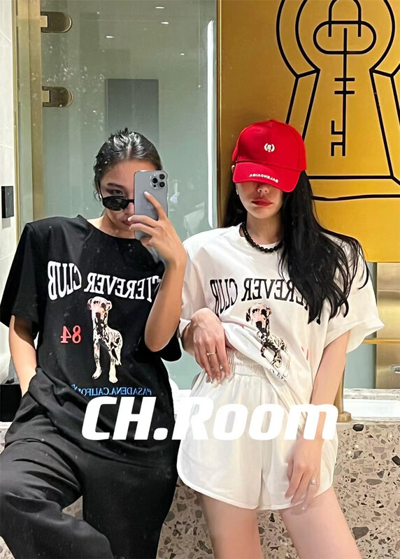 [ch watermelon home] Korean Dog Print loose short sleeve T-shirt (only short sleeves) 8715# ozq