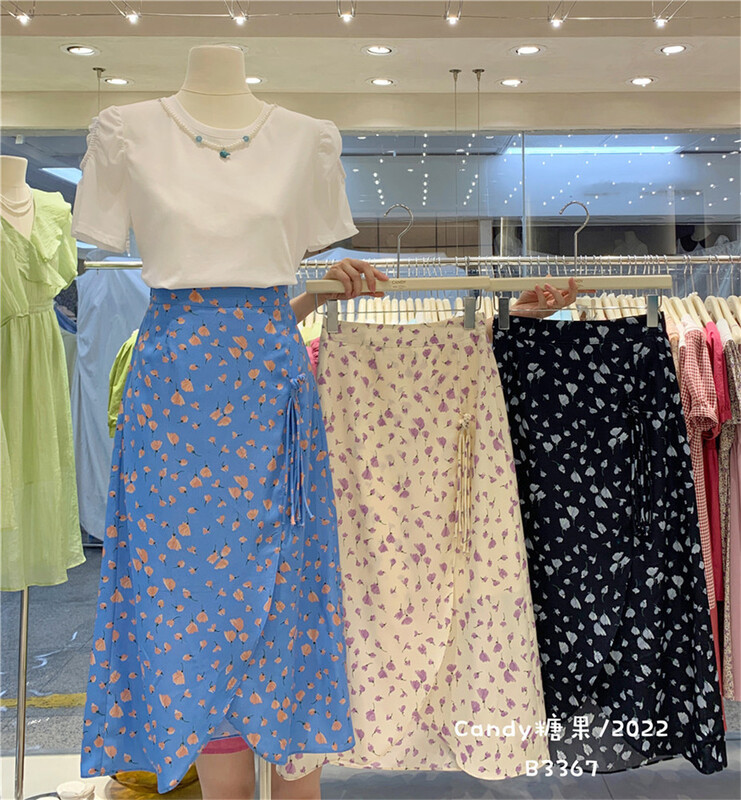 [candy] Korean slim floral skirt ys2-3367# zjy