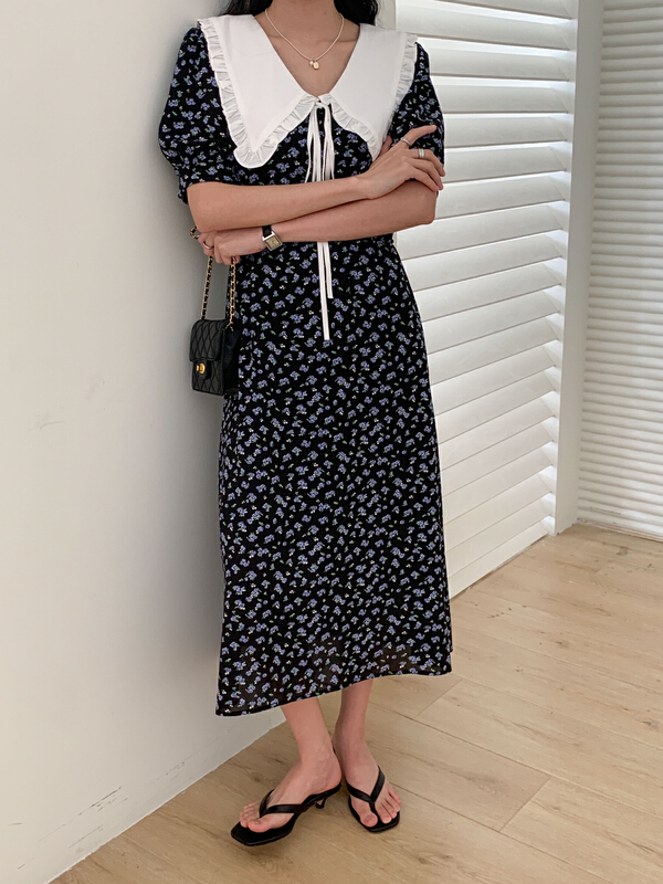New in early summer! [Tn] retro and versatile floral dress l8289# cqw