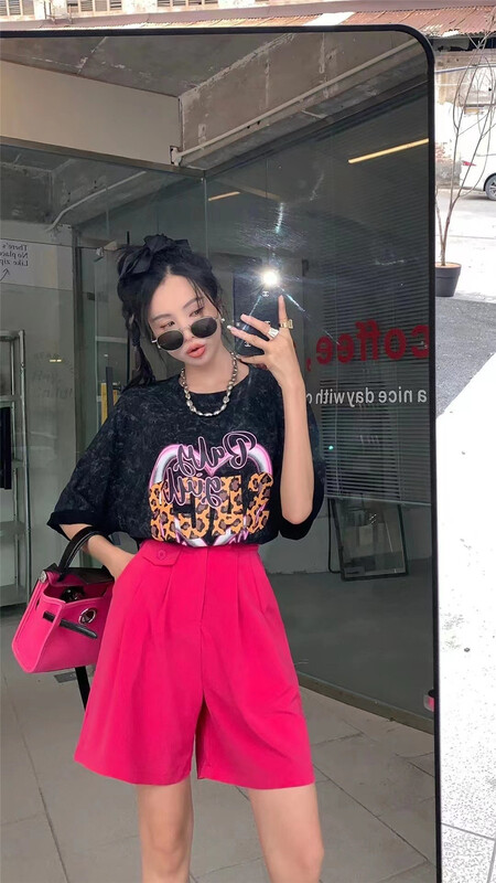 [didi] leopard loose and versatile short sleeve T-shirt 5130# ozq