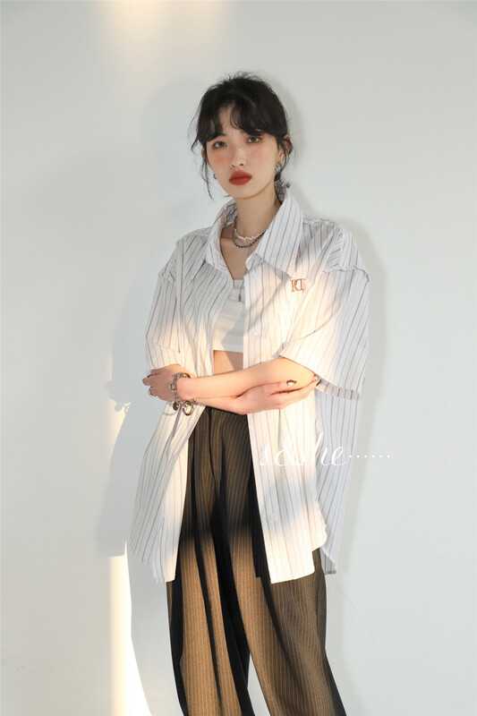 New year in early spring! [S & she] Korean embroidered loose short sleeve shirt sp1007# hyy