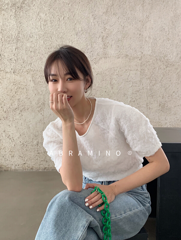 [Abra] fashionable and versatile loose shirt j89328# XJ