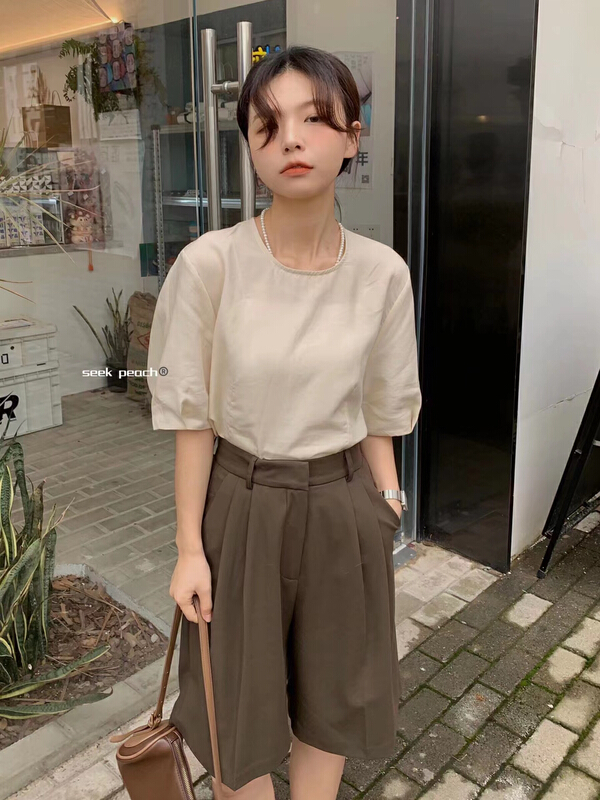 New in early summer! [seek peach] Korean slim and versatile trousers 5099# ll