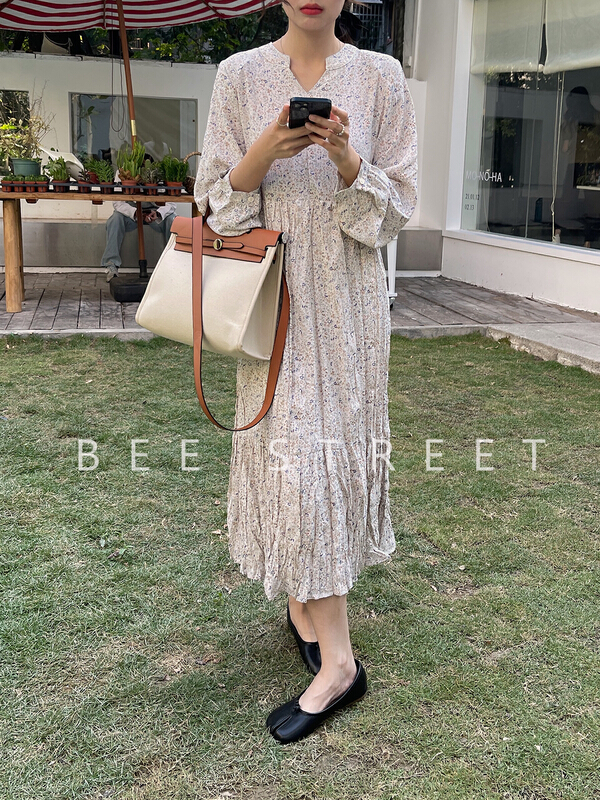New year in early spring! [bee Street] gentle and elegant temperament Korean ins dress 9001-1# jhy