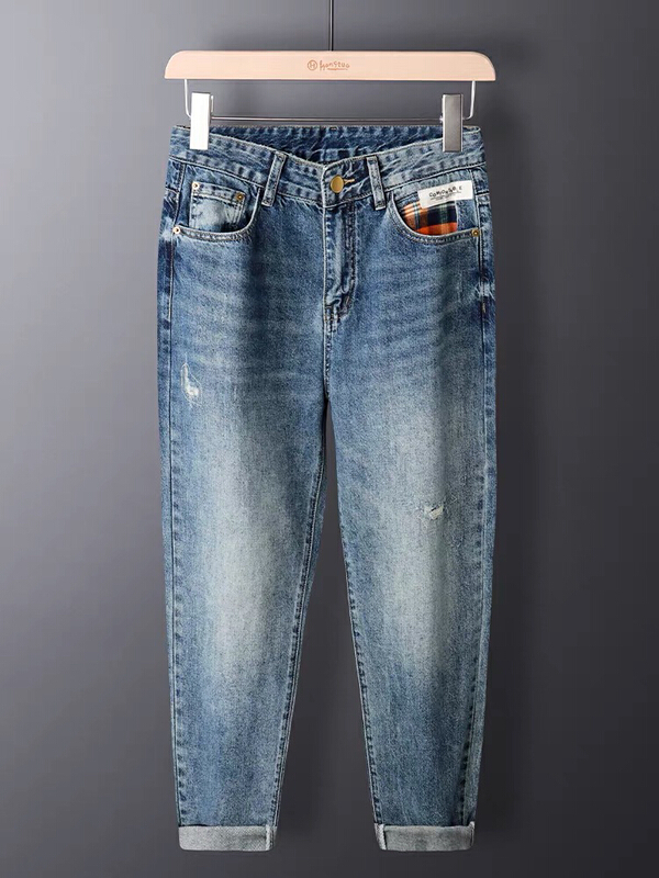 New year in early spring! [wild squirrel jeans] simple and versatile single button jeans c20009# ZZL