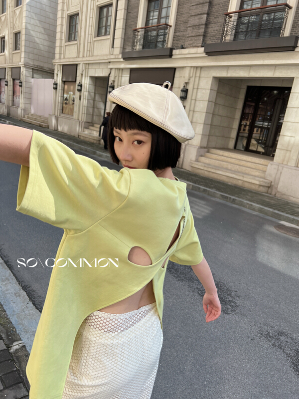 goods in stock! New in early summer! [so common] Korean loose casual backless short sleeve T-shirt 62103# XYJ