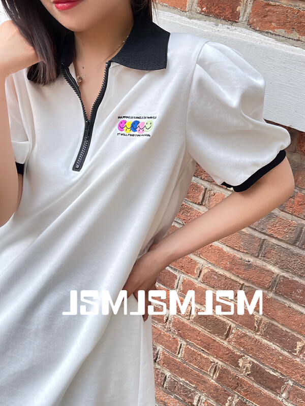 [JSM] fashion color blocking embroidery dress 8872# LSL