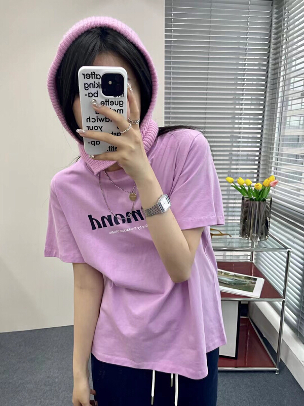 [British rights society] candy color letters loose short sleeve T-shirt 5175# XYY