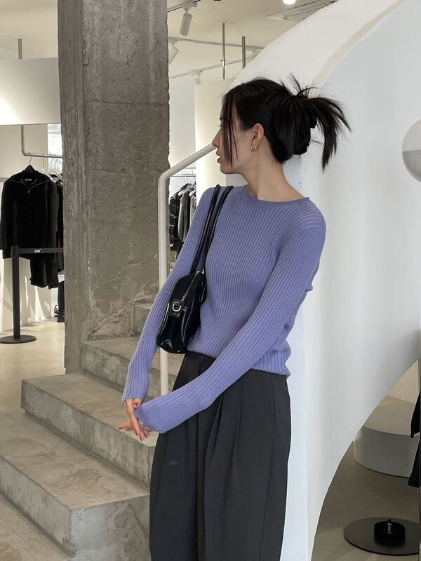 goods in stock! New year in early spring! [clean space] simple and versatile round neck slim bottomed shirt ys1-30639# CLS