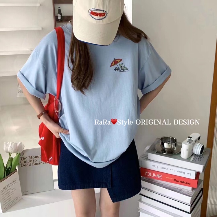 [rara] Korean Pullover loose short sleeve T-shirt 63023# LSL