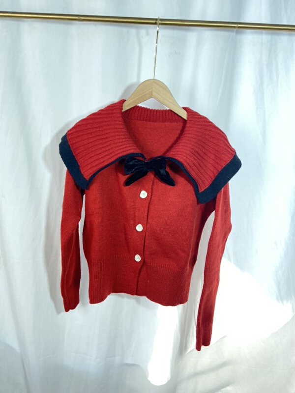 New style in early summer! "YSPY shop" color matching edge age reduction loose knitted cardigan (detachable with bow) YS1-748# CL