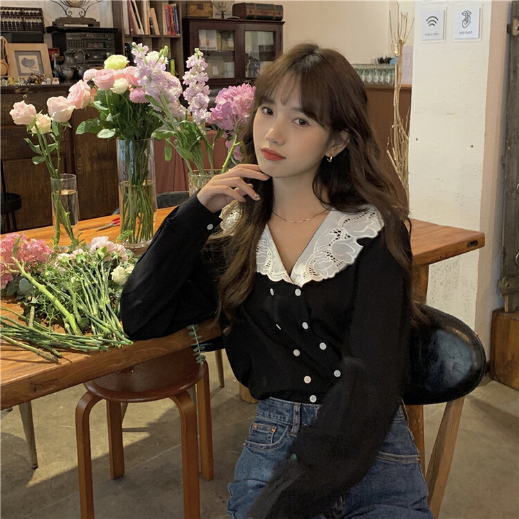New year in early spring! [timely rain] Hanfeng heavy industry embroidery double breasted loose and versatile shirt 07227# jhy