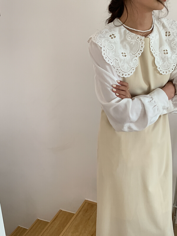Original price 112.80! New year in early spring! [Tn] slim and versatile, simple and long vest dress l8029# cqw