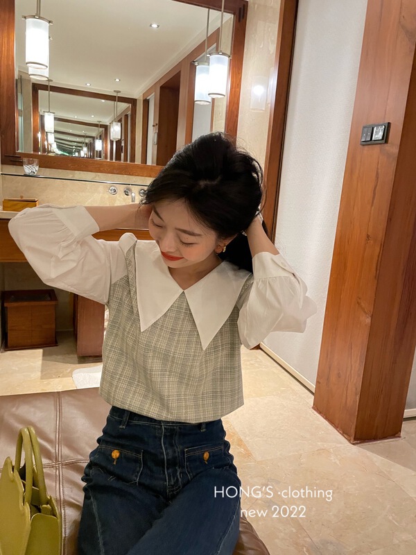 Early spring! [Hong's] fake two fashionable little shirts 5757# ll