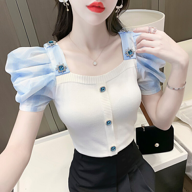 [f · P] foreign style Nail Drill stitching sweater y69# HBx