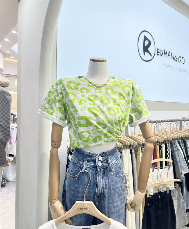 New year in early spring! [iris iriisy] leopard print thin foreign style short sleeve T-shirt (excluding necklace) ys1-6133# LSL