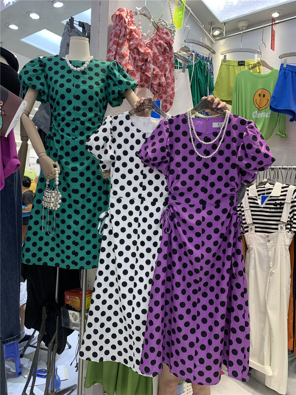[al] bubble sleeve Polka Dot lady dress (skirt only) 9009# lwy