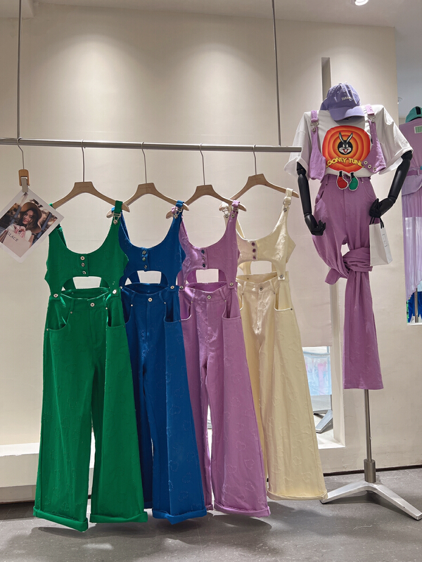 goods in stock! New in early summer! [o.shazidian] loose and comfortable Korean suspender pants (with detachable vest) (excluding matching) 1377# CSX