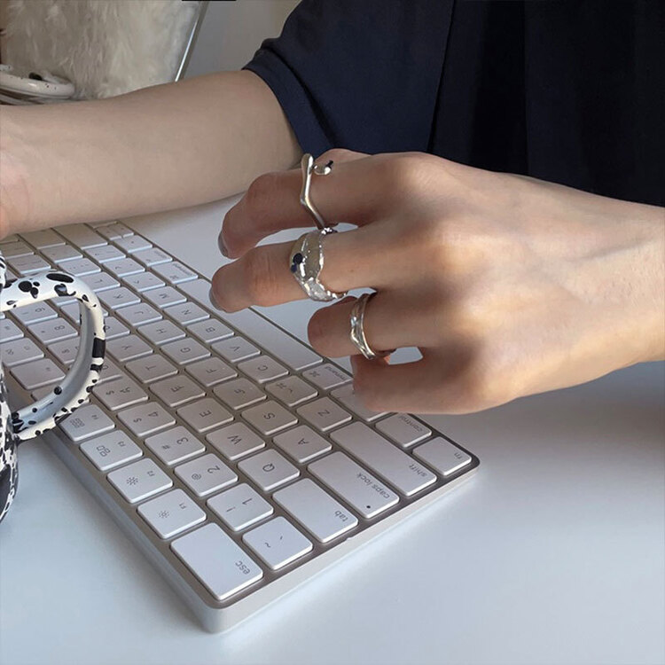 [inside] Korean cold wind design special-shaped tinfoil ring j1777# zxl