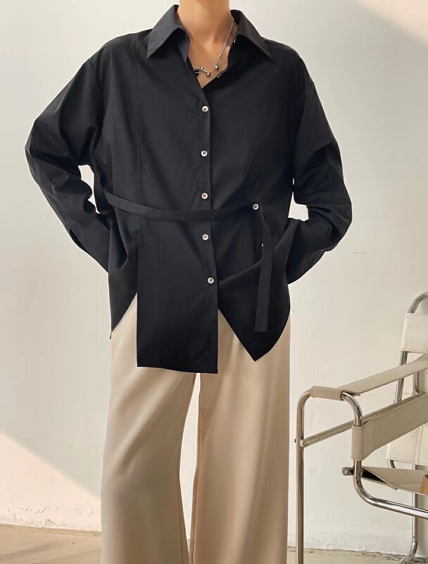 New year in early spring! [context sense] niche belt design shirt tts1103# CLS