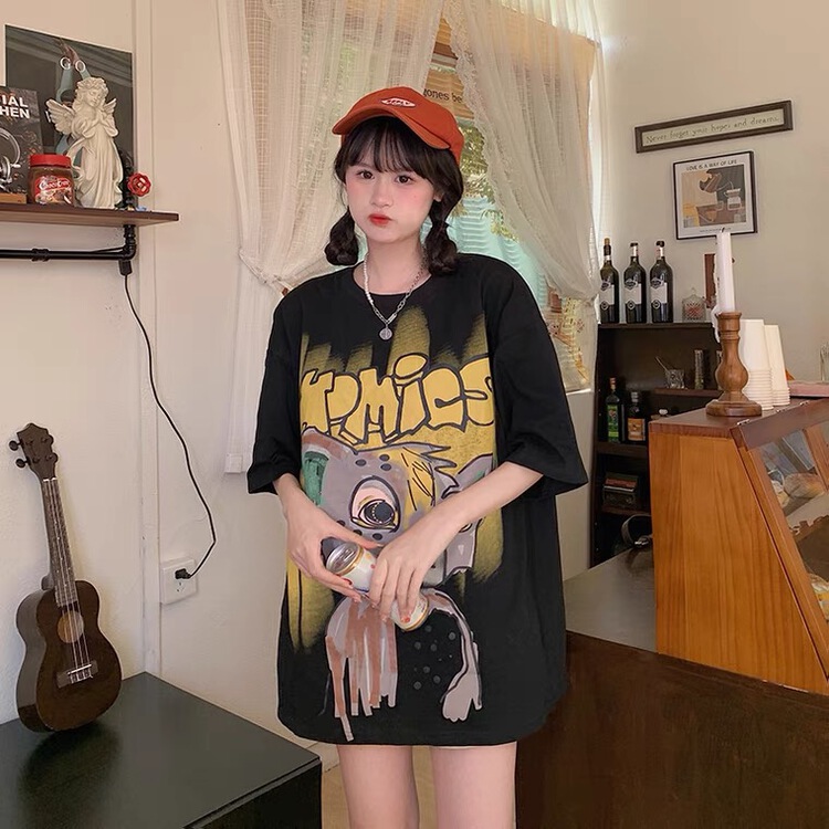 [venue] Korean cartoon pattern versatile short sleeve T-shirt zd810# CSX