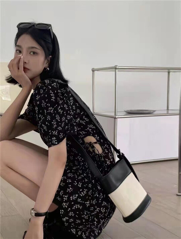goods in stock! New in early summer! [if shop] French retro floral bubble sleeve dress 08806# CLS
