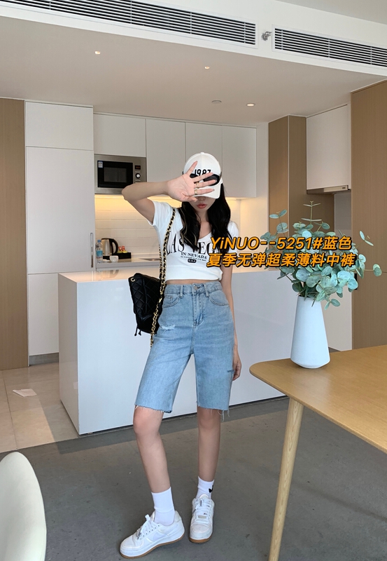 [Yinuo Yinuo denim] Korean slim denim shorts 5251# zjy