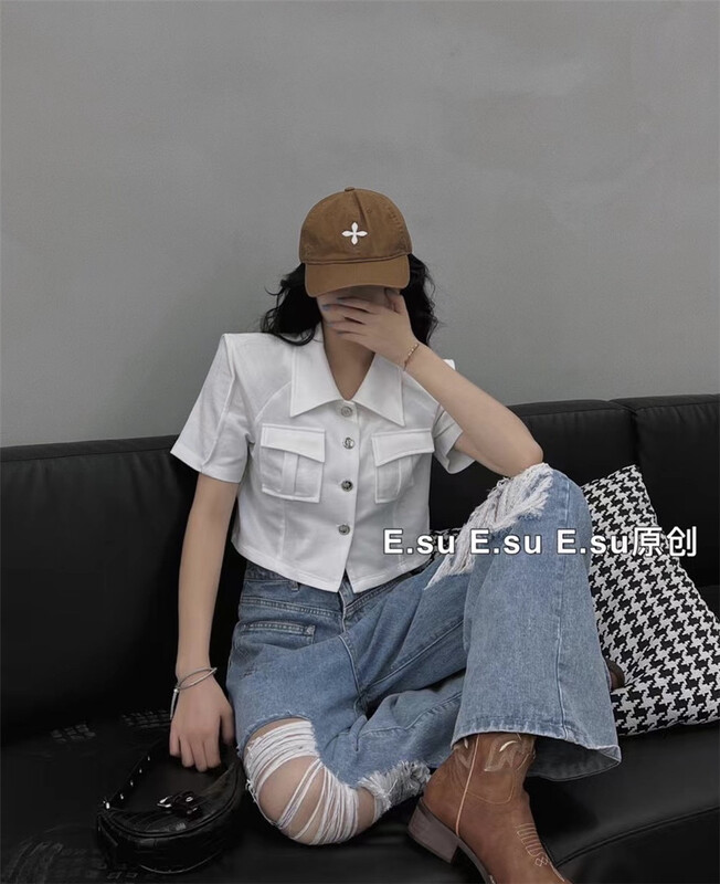 [e.su] striped elegant blouse (only selling blouses) 3821# ozq