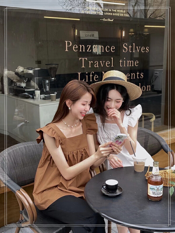 New in early summer! [JH] thin and versatile little shirt with agaric edge 41452# PCZ