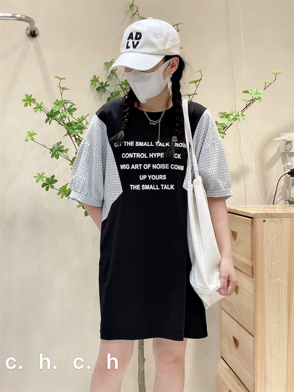 New in early summer! [C.H] personalized loose stitching short sleeve T-shirt 566# XYY