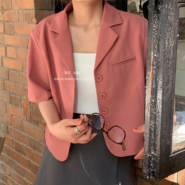 New in early summer! [we are] Lapel solid color short sleeve jacket 10071# ZSY