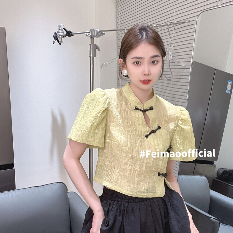 New in early summer! [Feimao (Yimao)] temperament bubble sleeve fashion blouse ym-7341# LSL