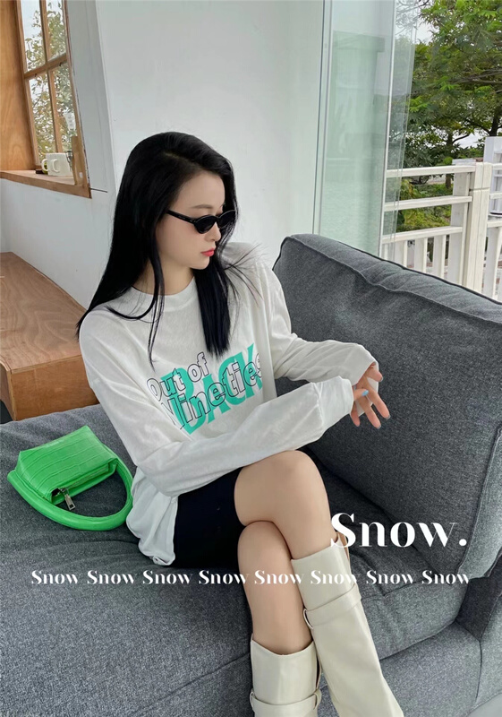 [snow] letter sunscreen fashion long sleeve T-shirt ys2-6301# zxl