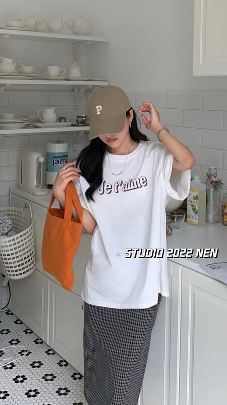 New year in early spring! [da. 7] letter print versatile short sleeve T-shirt 2303-1# LSL