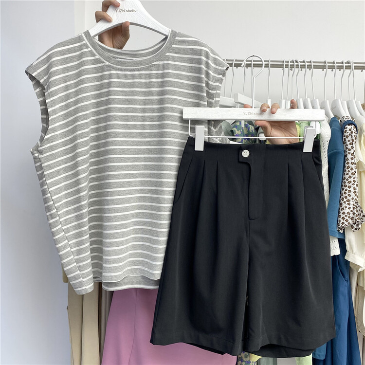 [within the world] STRIPED FASHION slim vest / suspender 8810# LSW