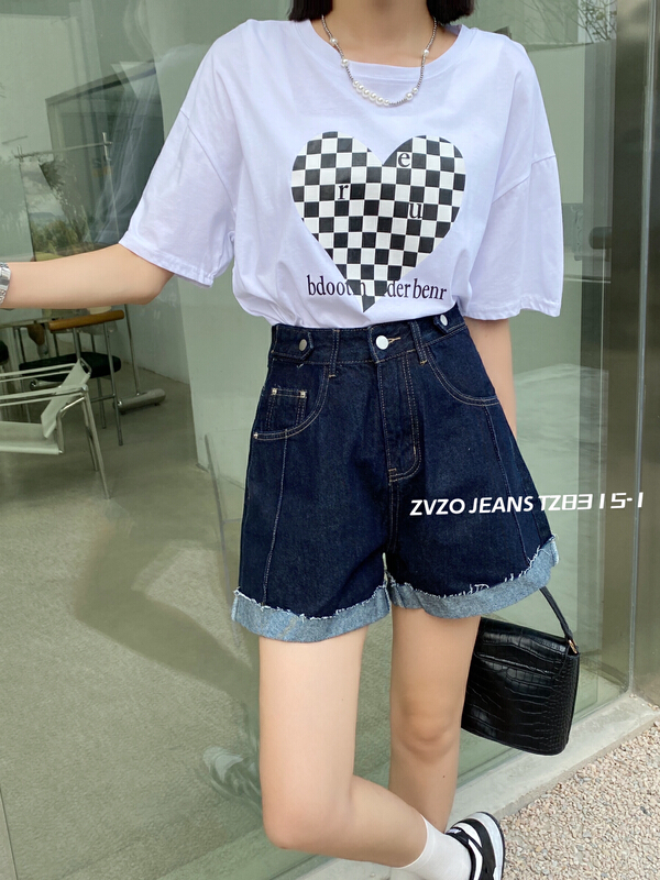 goods in stock! New in early summer! [zvzo] Korean high waist thin denim shorts tz8315-1# CLS