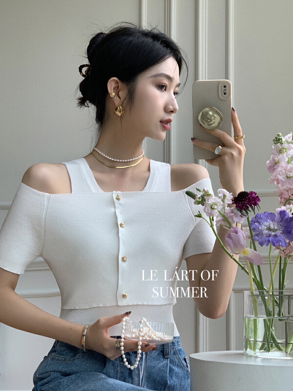 [le lart] advanced fashionable Vest + design sense blouse set xz312# XYJ