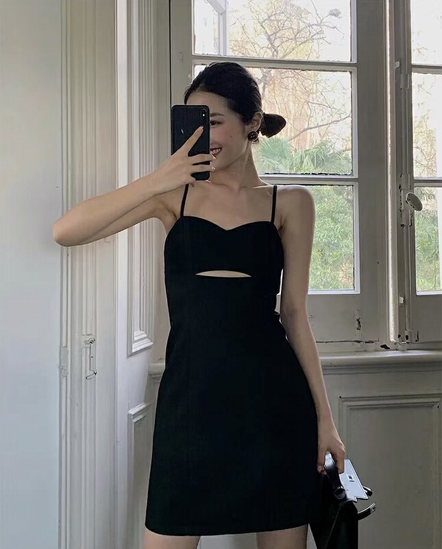 [savage] European and American fashion slim slim cut out design suspender dress e8102# WPL