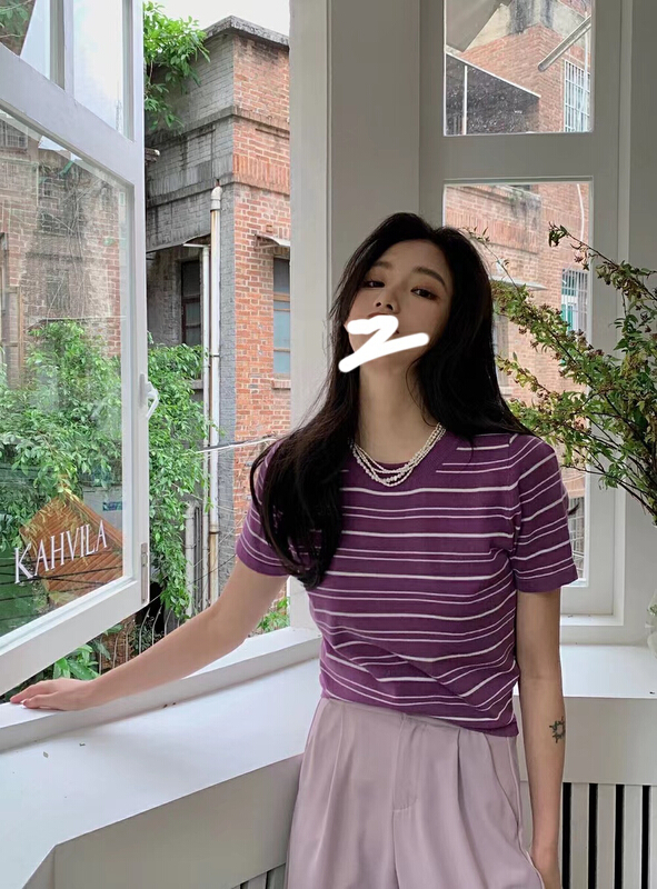 [qiqiyishe] casual stripe Pullover Sweater 462# XYY