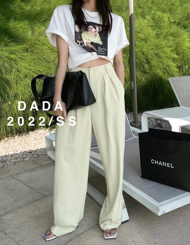 早春上新！【DADA】韓版高腰直筒休閒褲  6602#  ZXL