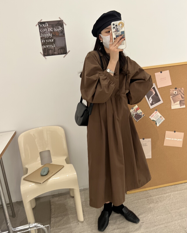 New in early summer! [sanbara] Korean front and back pleated western dress l9261\lsw