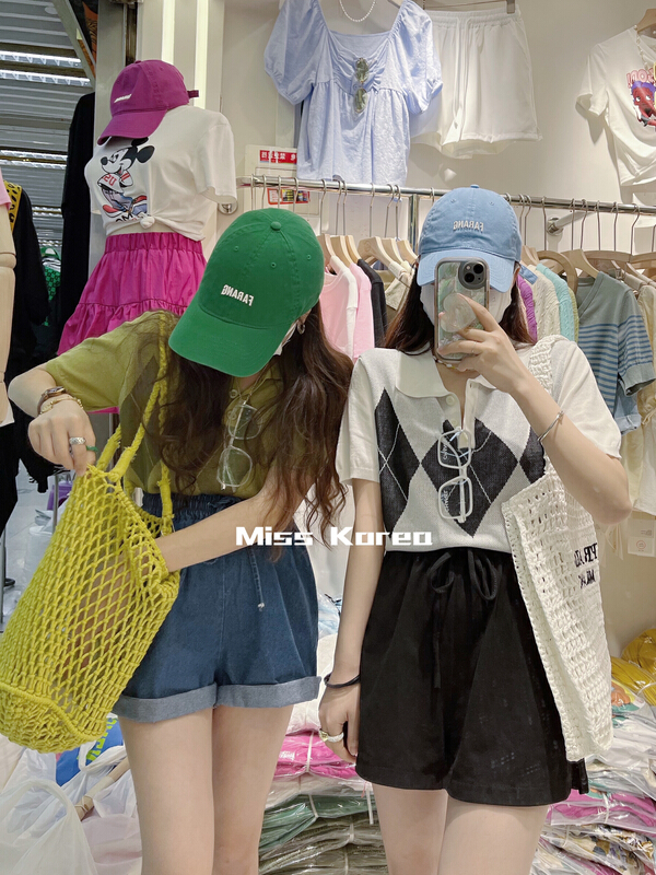 goods in stock! New in early summer! [Miss Korea] college style Lingge short sleeve sweater 6510# HBx