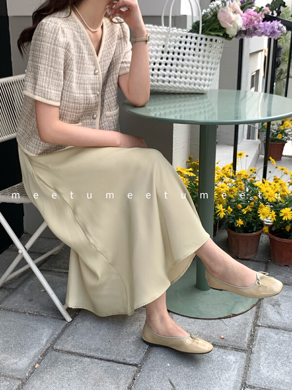 [meetu] temperament drop feeling umbrella skirt half skirt 2172# ZSY