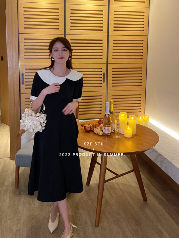 goods in stock! New in early summer! [Sze] fashion color matching temperament dress 90330# zxx