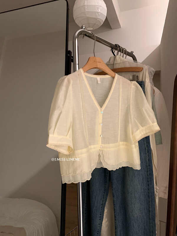 [Imiss] French gentle wave edge fairy blouse cx6313# LSW